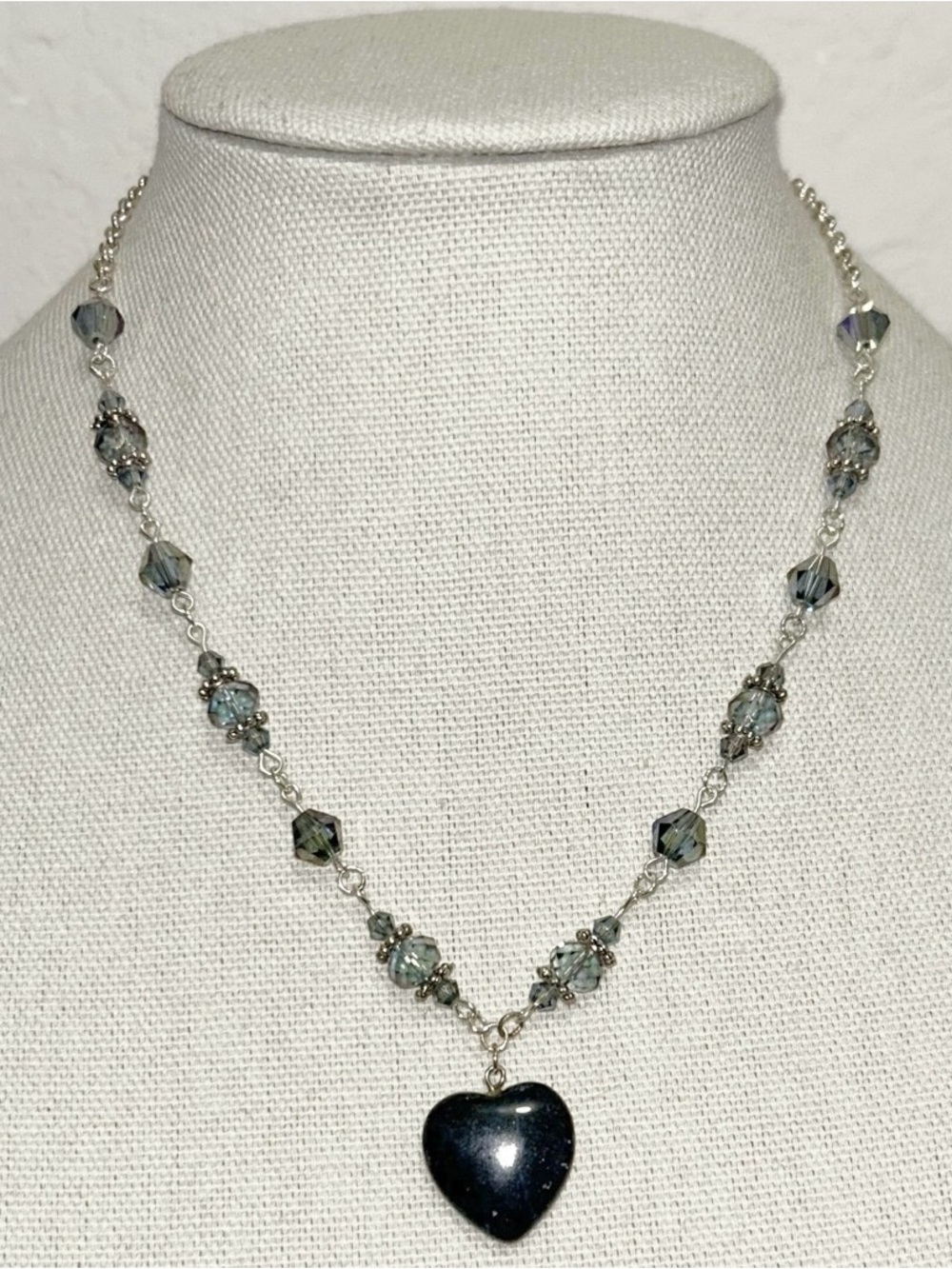 Handcrafted Blue Heart Pendant Necklace